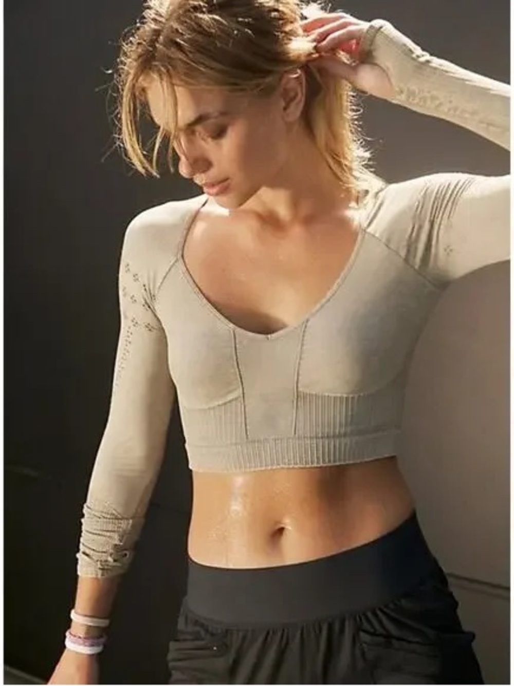 Veynd Ribbed Long Sleeve Crop Top
